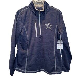 Dallas Cowboys NFL Team Apparel Womens 1/4 Zip Pullover Fleece Lined Top XL NEW